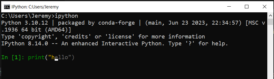 IPython in the terminal