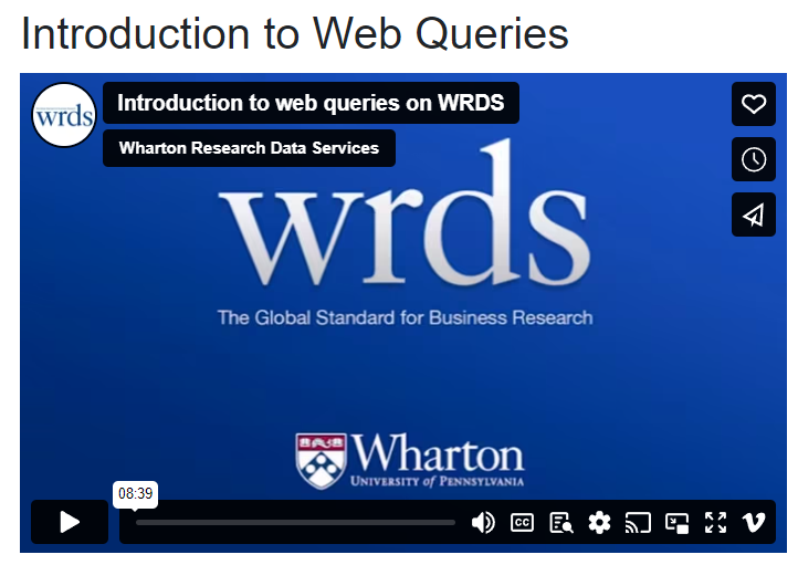 WRDS Web Queries